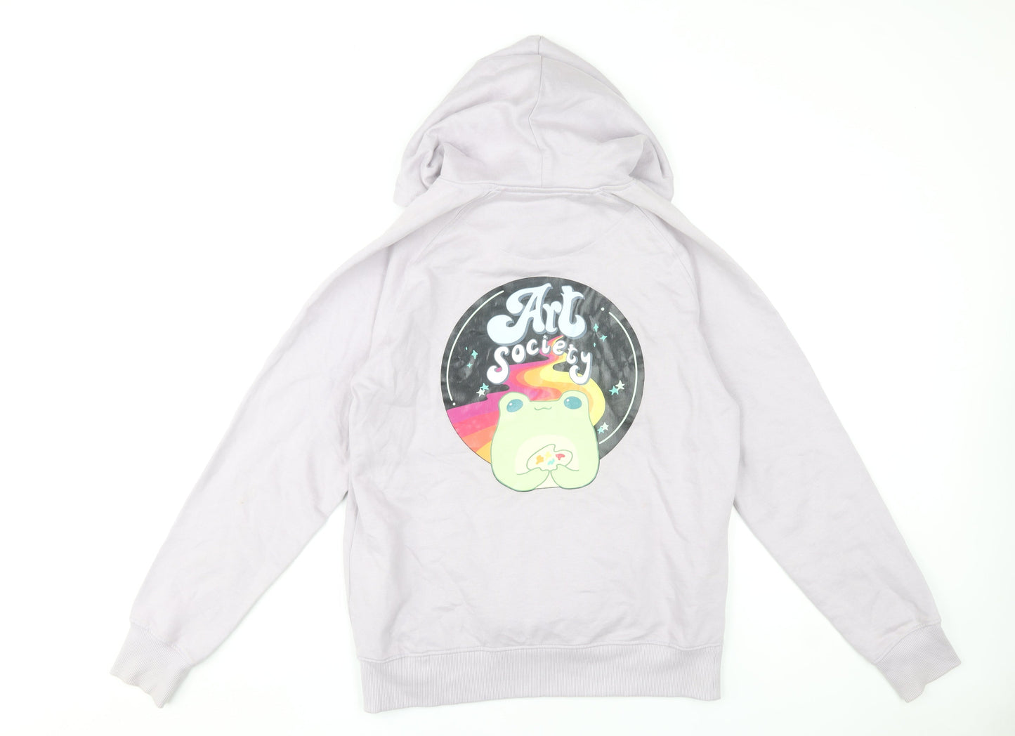 Neutral Women’s Light Purple Hoodie Small Cotton Pullover Art Print