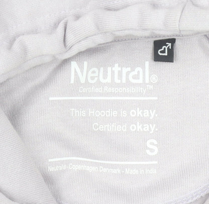 Neutral Women’s Light Purple Hoodie Small Cotton Pullover Art Print