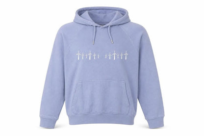 SOL'S Women's Blue XS Pullover Hoodie Wind Turbine Print