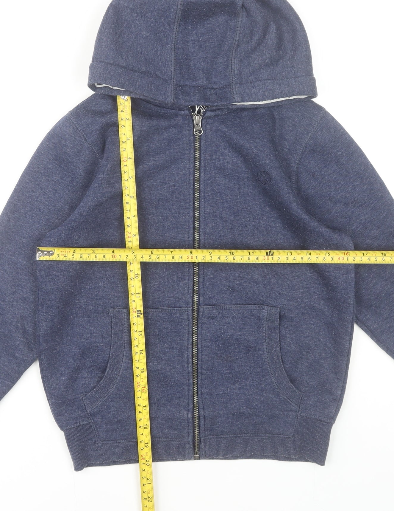 Next Boys Blue Full Zip Hoodie Age 9 Years Cotton Blend Casual
