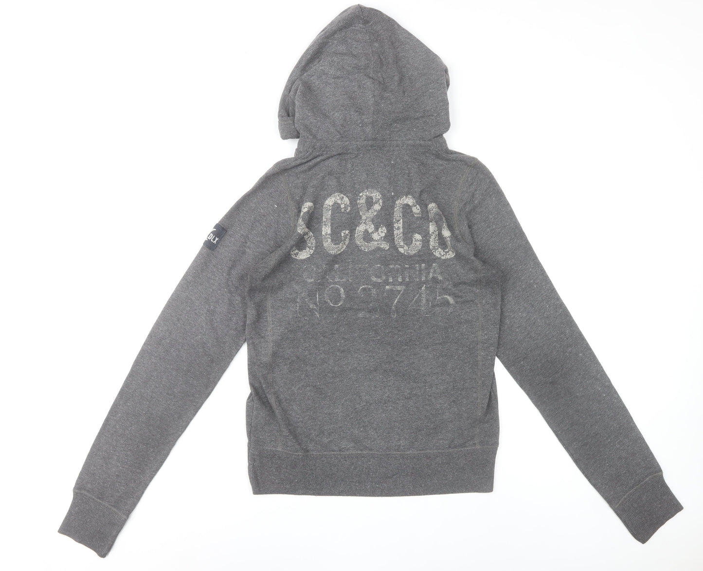 SoulCal & Co Womens Grey Hoodie Size 12 Pullover 1/4 Zip Logo