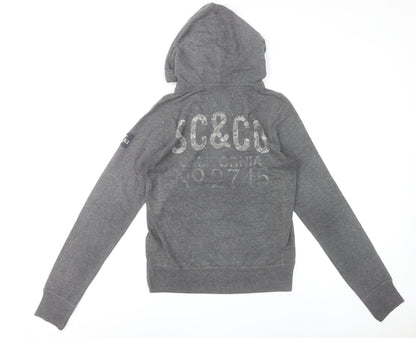 SoulCal & Co Womens Grey Hoodie Size 12 Pullover 1/4 Zip Logo