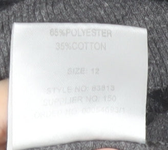 SoulCal & Co Womens Grey Hoodie Size 12 Pullover 1/4 Zip Logo