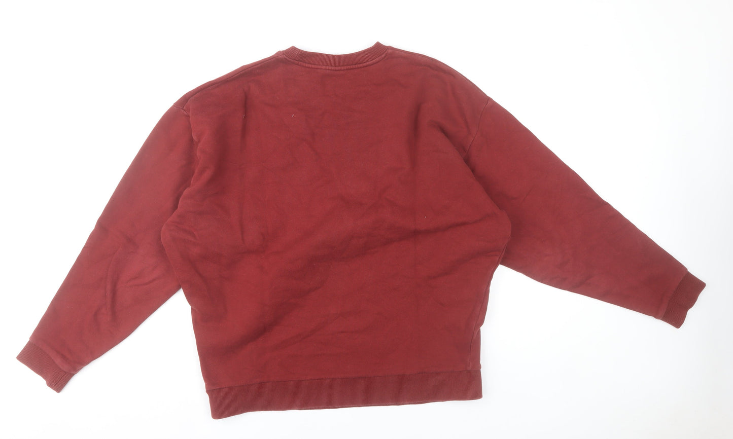 ASOS Men’s Red Crew Neck Pullover Sweatshirt Size M Regular Fit
