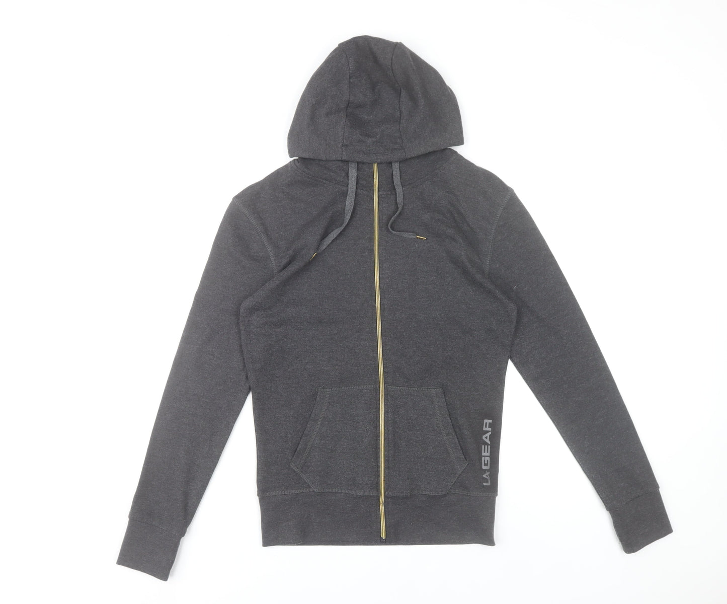 LA Gear Womens Grey Full Zip Hoodie UK 8 Regular Fit Activewear