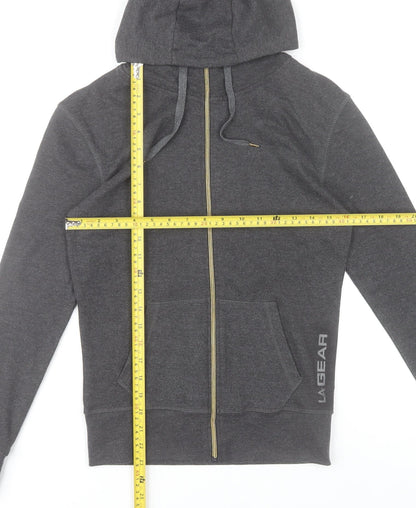 LA Gear Womens Grey Full Zip Hoodie UK 8 Regular Fit Activewear