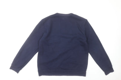 GAP Womens Navy Blue Small Sweatshirt Cotton Blend Logo Crew Neck
