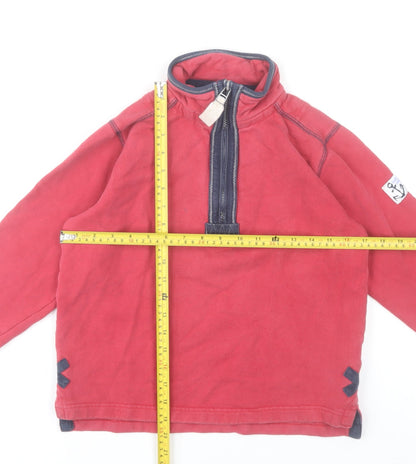 Lazy Jacks Boys Red 9-10 Years Half Zip Cotton Sweatshirt Jumper
