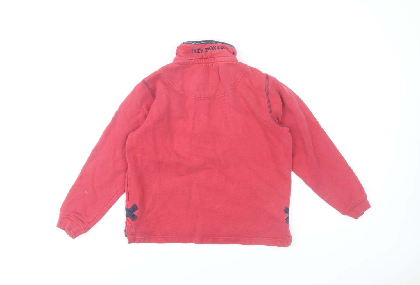Lazy Jacks Boys Red 9-10 Years Half Zip Cotton Sweatshirt Jumper