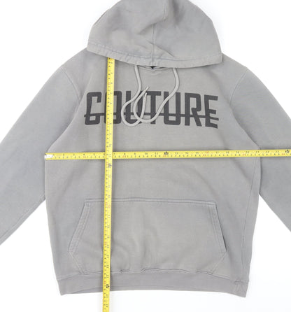 Fresh Couture Mens Grey Pullover Hoodie L Logo Print