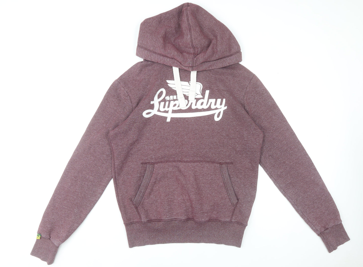 Superdry Men’s Purple Pullover Hoodie M Logo Graphic Cotton Blend