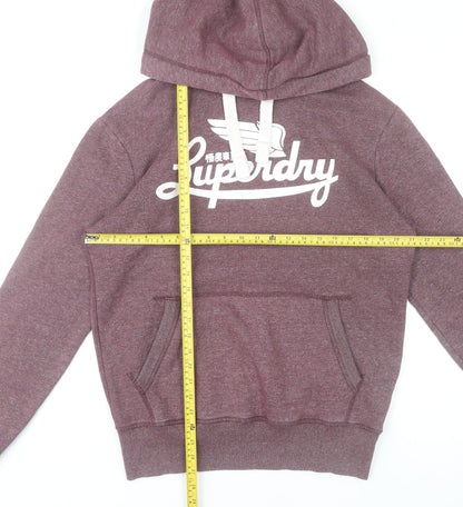 Superdry Men’s Purple Pullover Hoodie M Logo Graphic Cotton Blend
