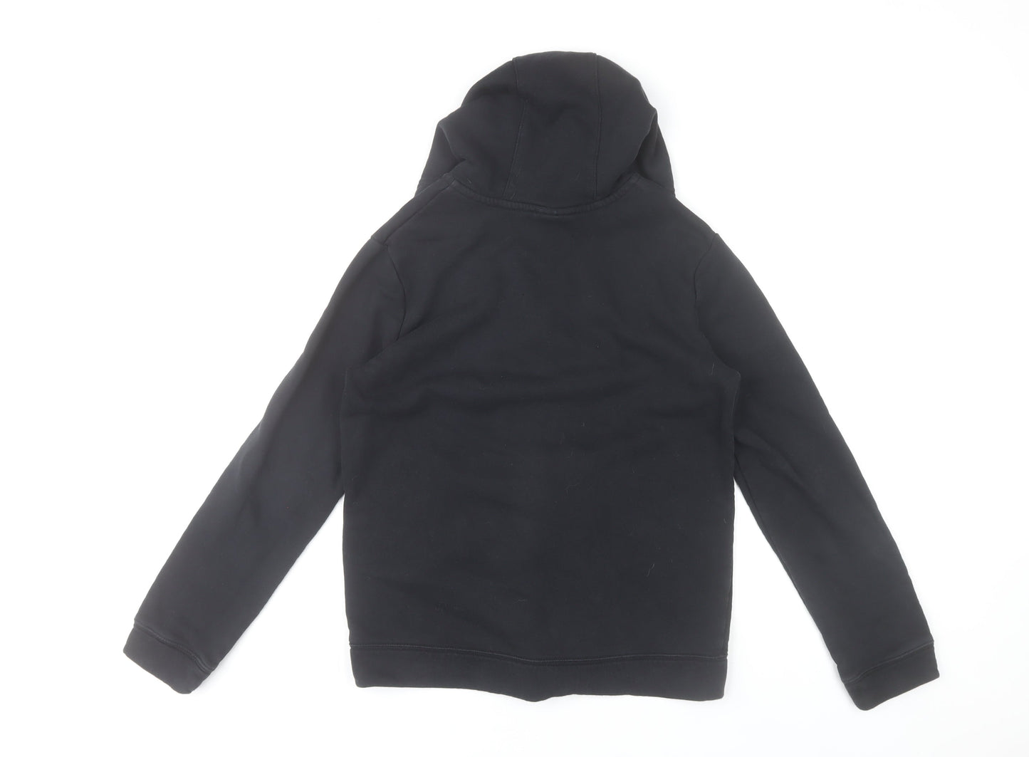 Nike Boys Black Full Zip Hoodie XL 158-170cm Cotton Blend Hooded Sweatshirt