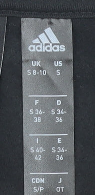 Adidas Womens Black Sweatshirt UK 8-10 Small 1/2 Zip Cotton Blend