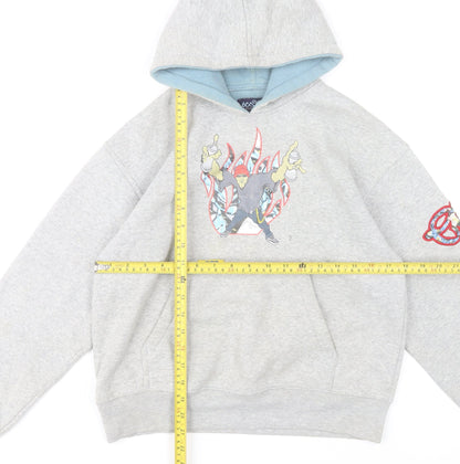 Eco Industries Boys Grey Pullover Hoodie XL Graphic Print Casual