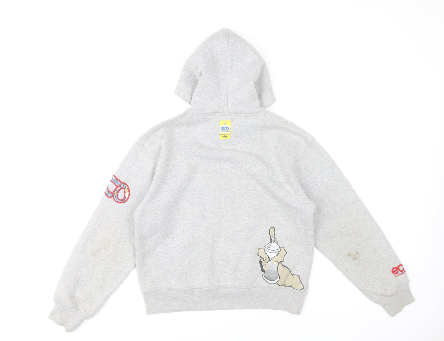 Eco Industries Boys Grey Pullover Hoodie XL Graphic Print Casual