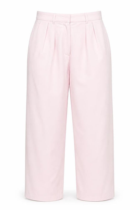 Zara Women Pink Pleated Chino Trousers Size M High Rise