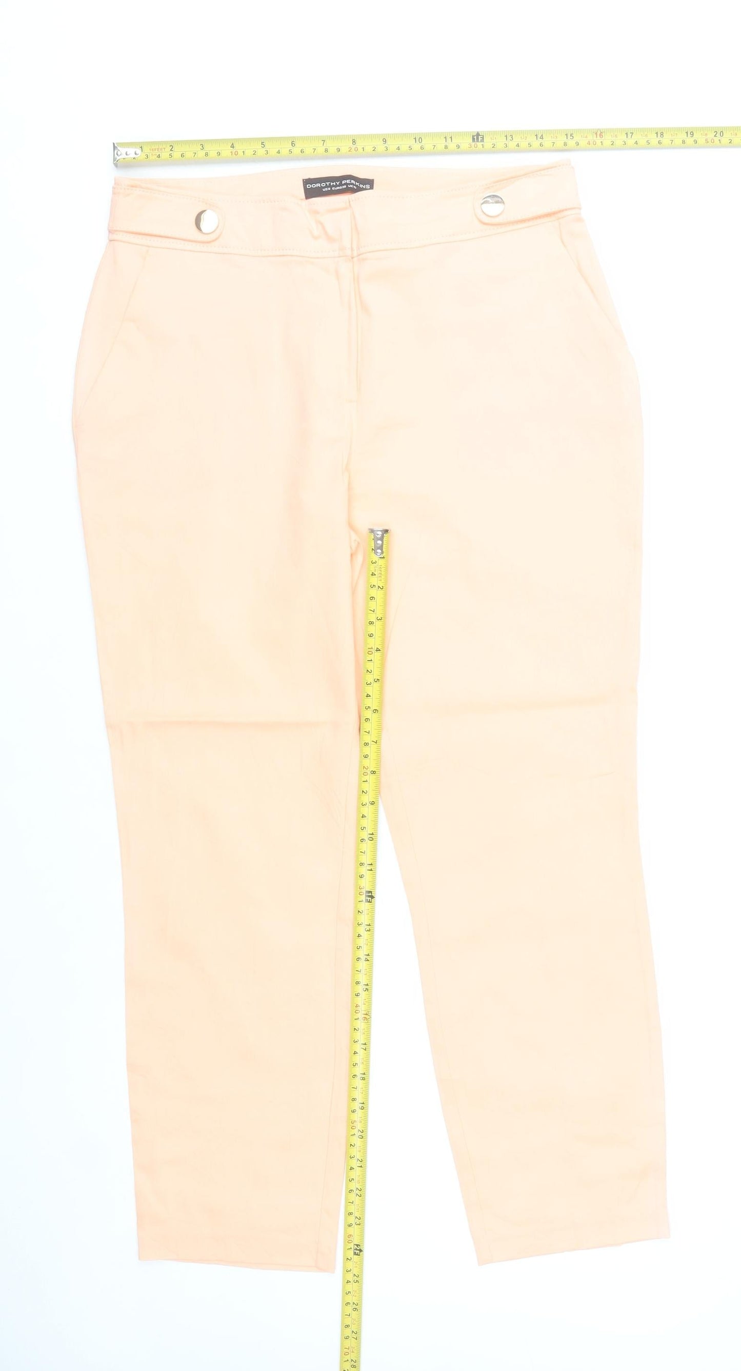 Dorothy Perkins Women’s Beige Chino Trousers UK 10 Slim Fit