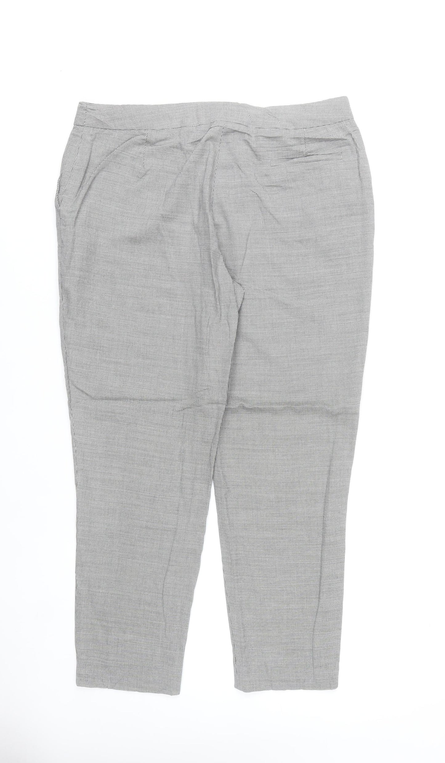 Jaeger Womens Grey Check Wool Blend Dress Pants Size 14