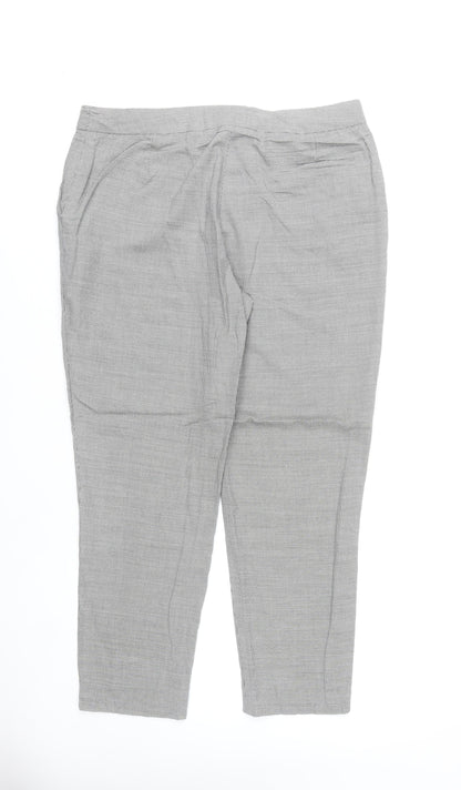 Jaeger Womens Grey Check Wool Blend Dress Pants Size 14