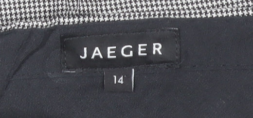 Jaeger Womens Grey Check Wool Blend Dress Pants Size 14