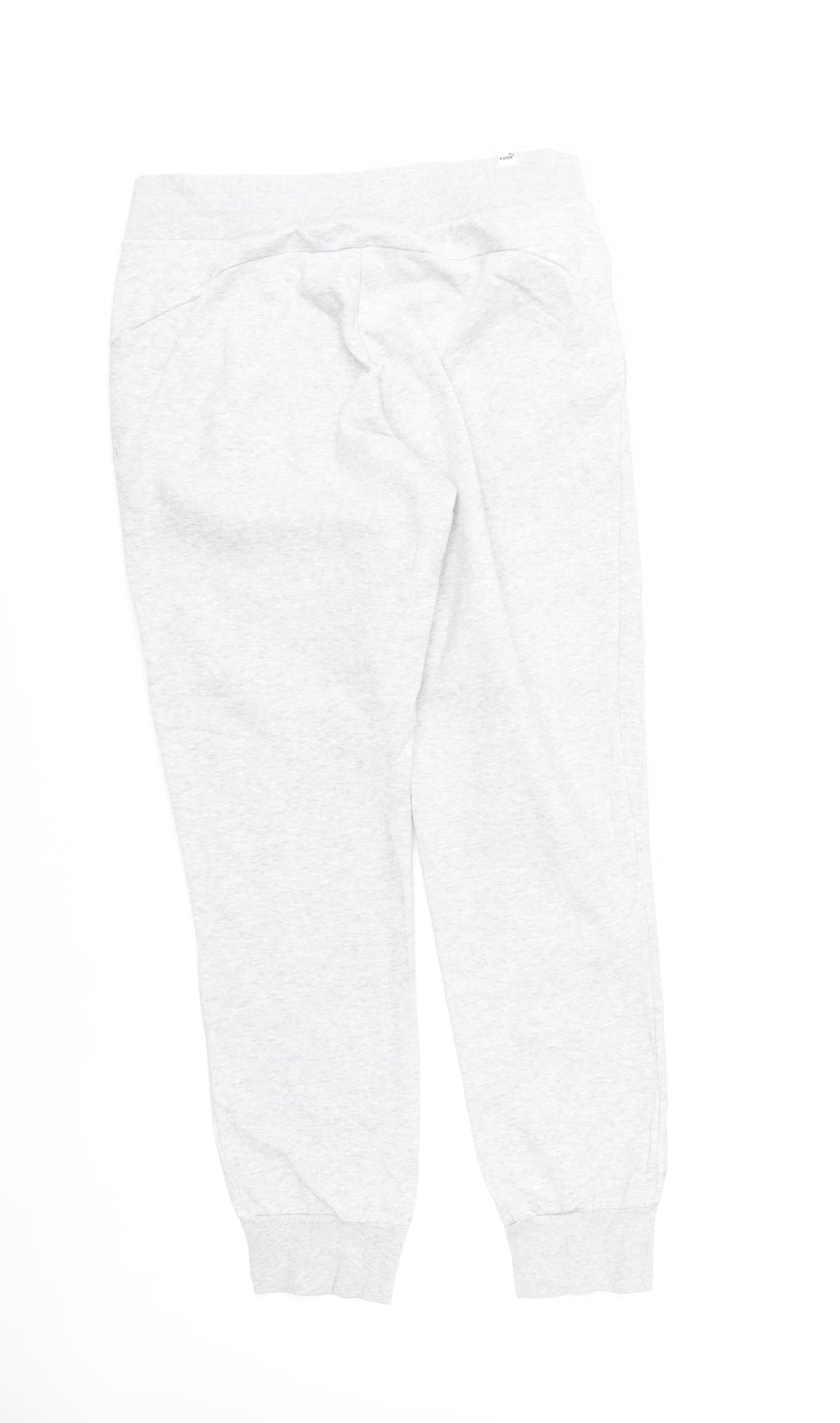 Puma Womens Grey Size 12 Sweatpants Joggers Elastic Waist