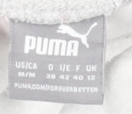 Puma Womens Grey Size 12 Sweatpants Joggers Elastic Waist