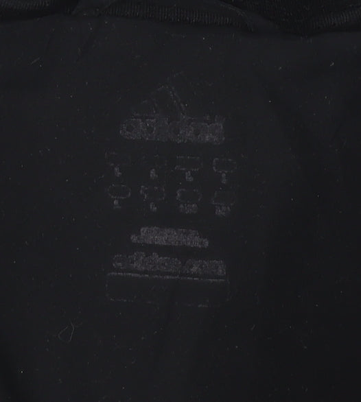 Adidas Men’s Black Polyester Windbreaker Jacket Size M Hooded Sports