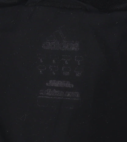 Adidas Men’s Black Polyester Windbreaker Jacket Size M Hooded Sports