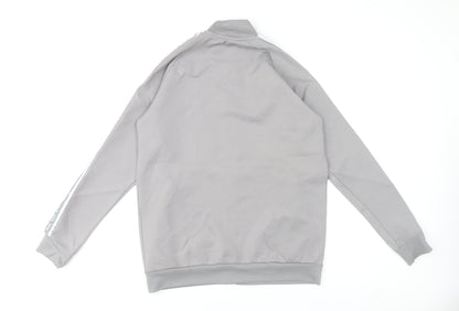 One Athletic Men Grey L Basic Zip Jacket Sports Casual