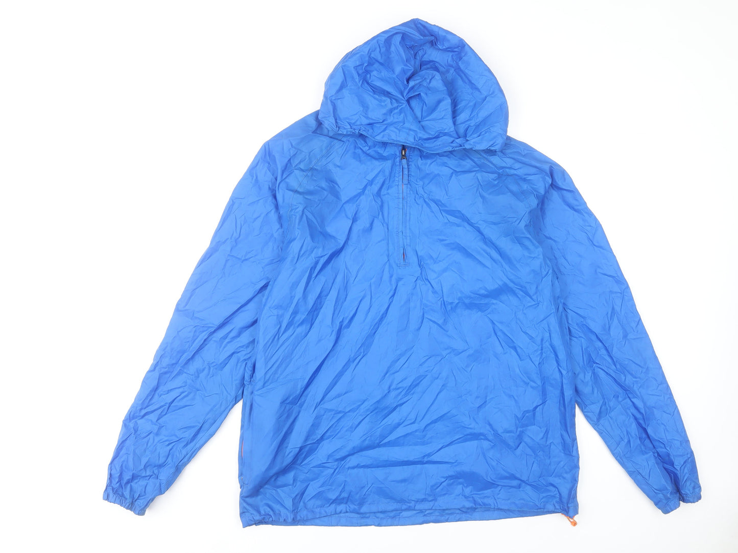 Decathlon Men’s Blue Polyester Windbreaker Jacket M L Hooded