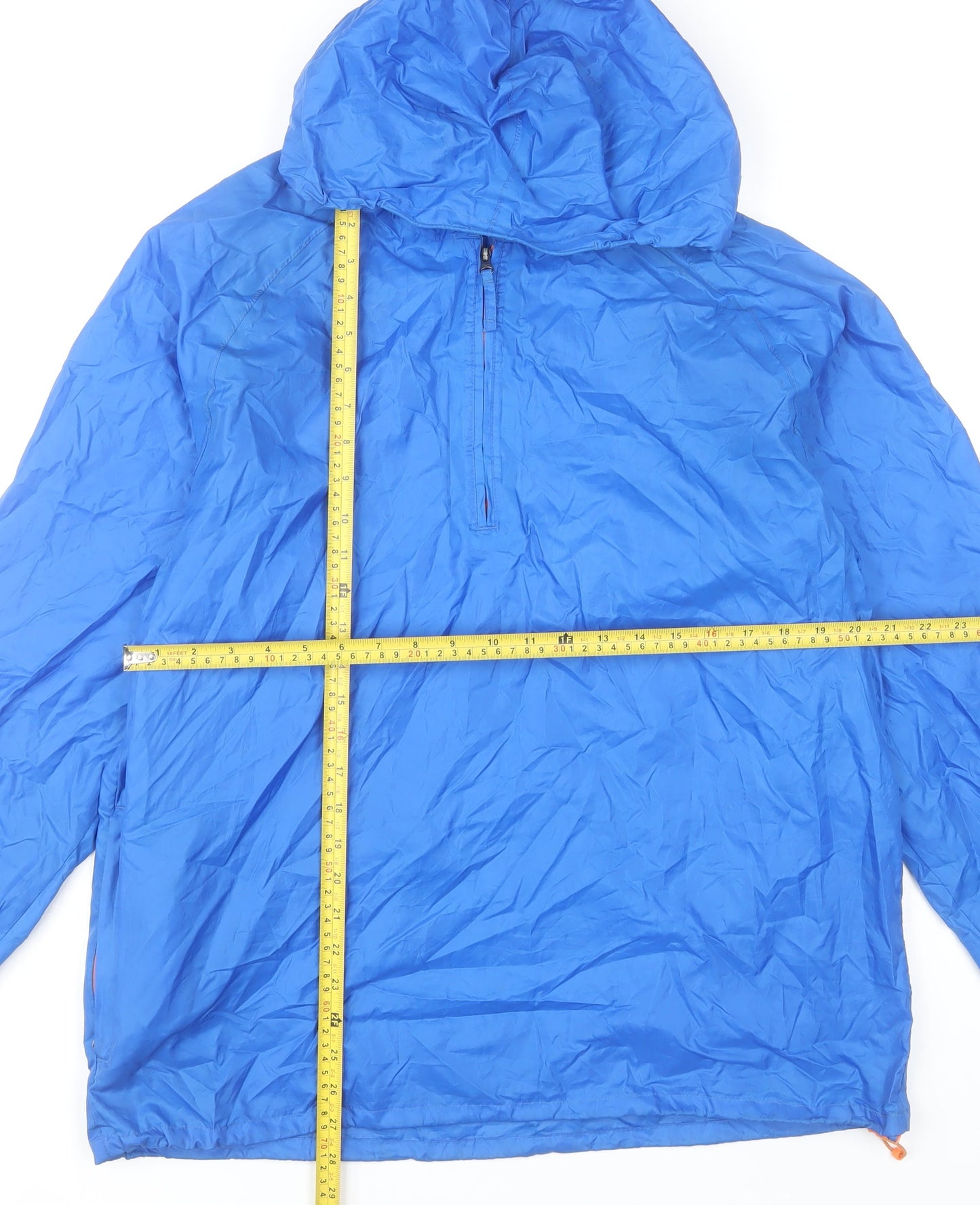 Decathlon Men’s Blue Polyester Windbreaker Jacket M L Hooded