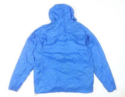 Decathlon Men’s Blue Polyester Windbreaker Jacket M L Hooded