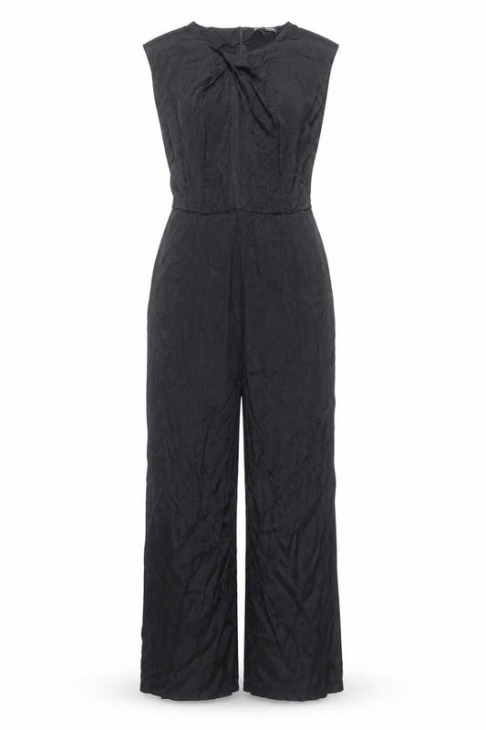 Zara Womens Black XS Sleeveless Wide-Leg Jumpsuit Viscose