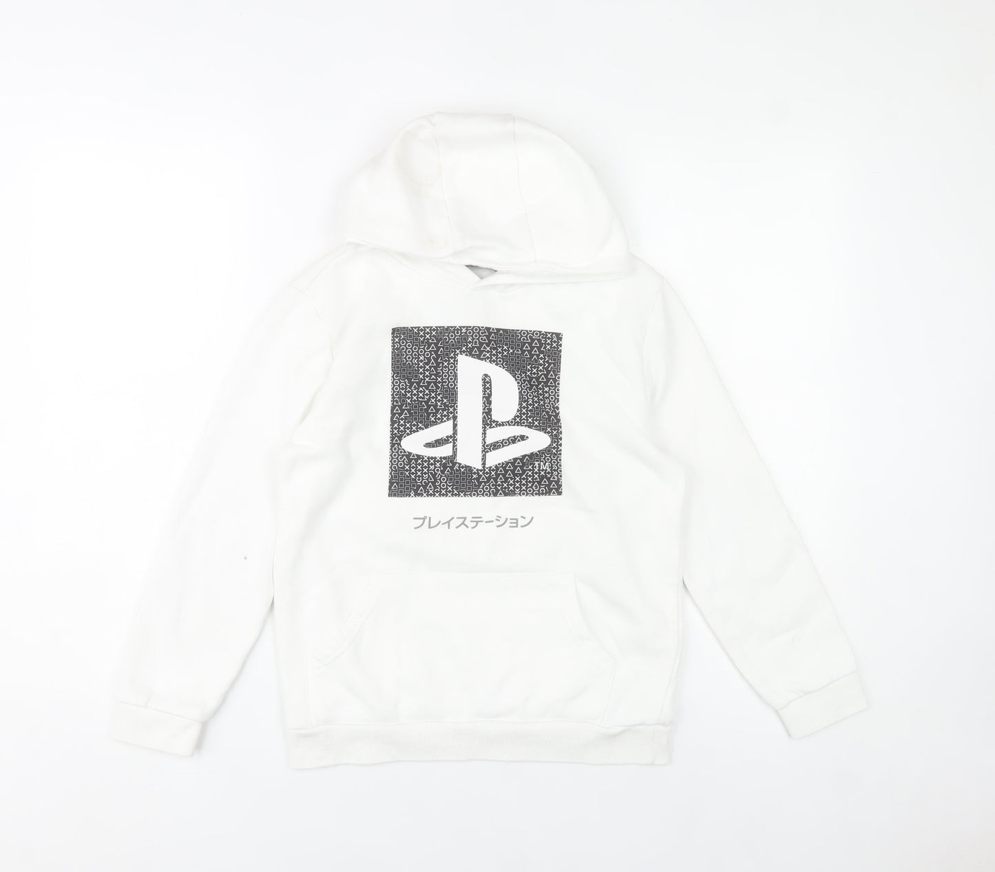 PlayStation Boys White Pullover Hoodie 10-11 Years Logo Graphic Gaming