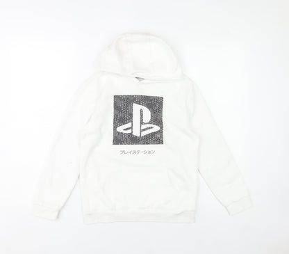 PlayStation Boys White Pullover Hoodie 10-11 Years Logo Graphic Gaming