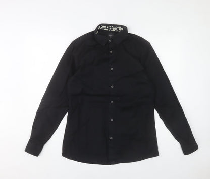Silver Eight Men's Black M Long Sleeve Button-Up Shirt