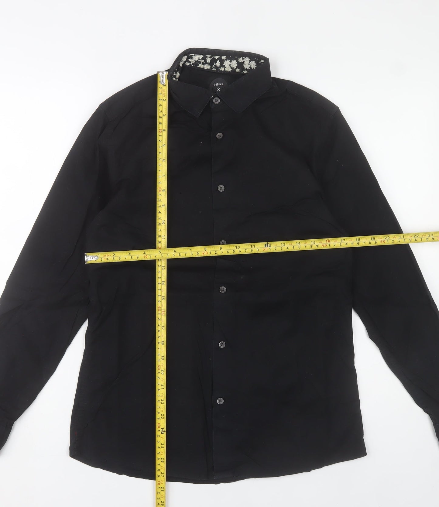 Silver Eight Men's Black M Long Sleeve Button-Up Shirt