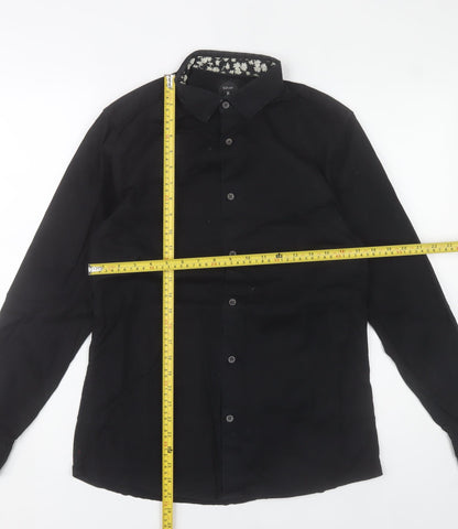 Silver Eight Men's Black M Long Sleeve Button-Up Shirt