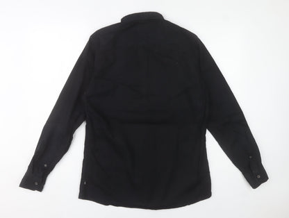 Silver Eight Men's Black M Long Sleeve Button-Up Shirt