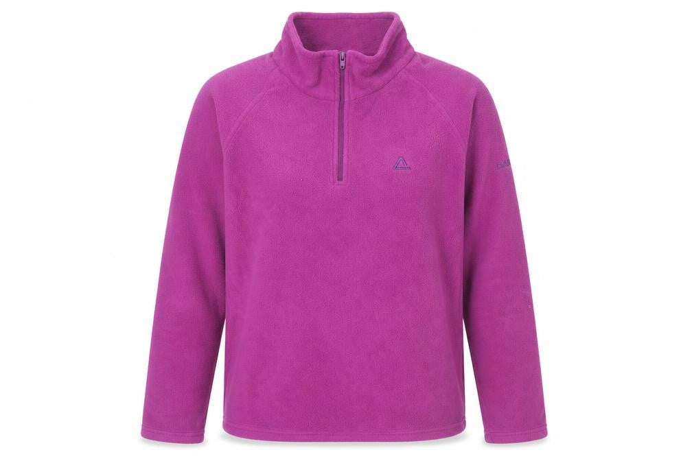 Front view of Dare 2b Teens Purple Fleece Sweatshirt XS 1/4 Zip Outdoor Activewear
