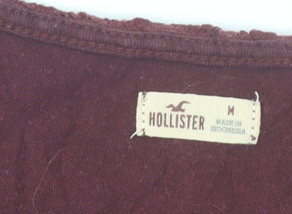 Hollister Womens Red Lace Cold Shoulder Tunic Blouse M