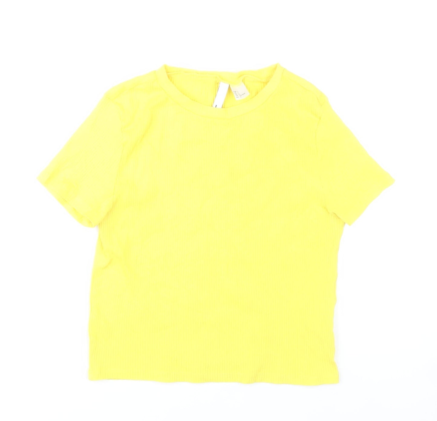 H&M Women’s Yellow Short Sleeve Basic Jersey T-Shirt Size L