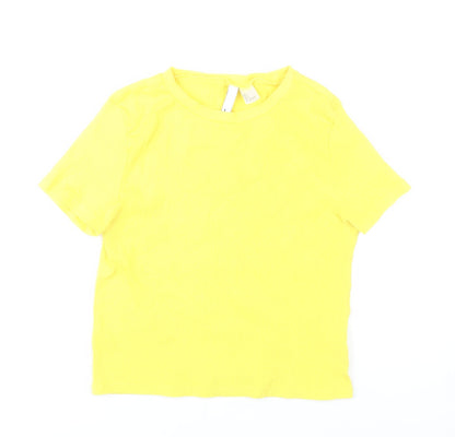 H&M Women’s Yellow Short Sleeve Basic Jersey T-Shirt Size L