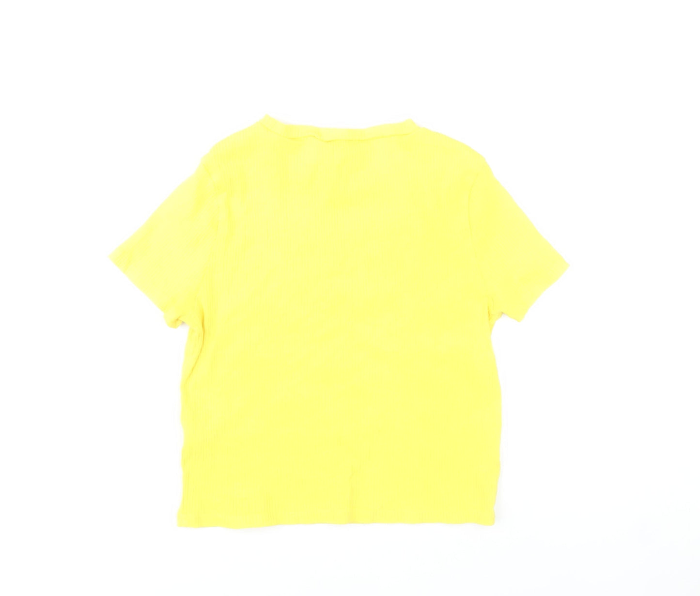 H&M Women’s Yellow Short Sleeve Basic Jersey T-Shirt Size L