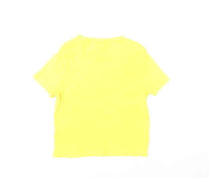 H&M Women’s Yellow Short Sleeve Basic Jersey T-Shirt Size L
