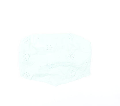 Bershka Women’s White Strapless Cropped Blouse Size 8 Summer Top