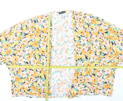 F&F Women’s Multicoloured Floral Kimono Blouse UK 12 Viscose