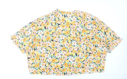 F&F Women’s Multicoloured Floral Kimono Blouse UK 12 Viscose