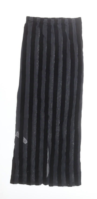 PrettyLittleThing Women’s Black Size 8 Long Stripe Pencil Skirt